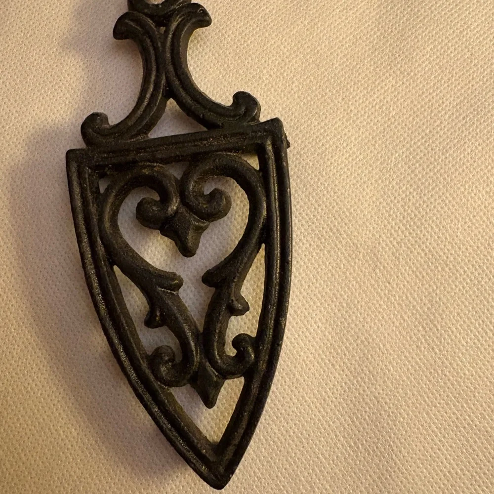 Vintage Black Cast Iron Trivet Set